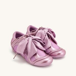 JW PEI Lavender Satin Bow Sneakers